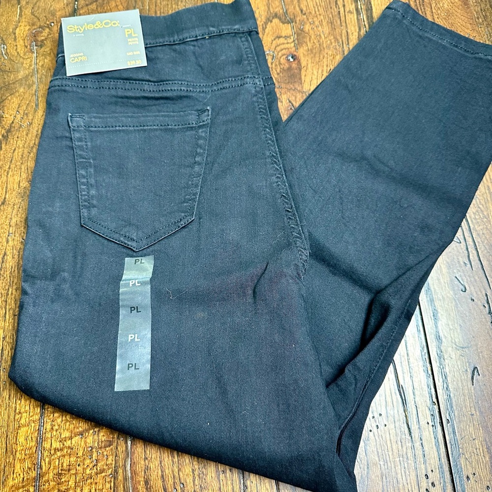 STYLE‎ & Co Capri Petite L Black Jeggings